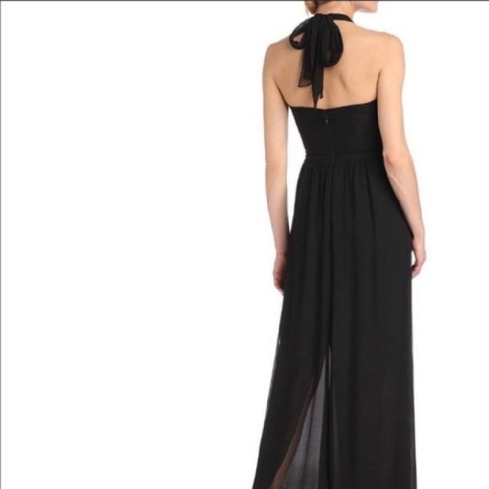 BCBG MaxAzria Gown Starr Halter Chiffon Dress